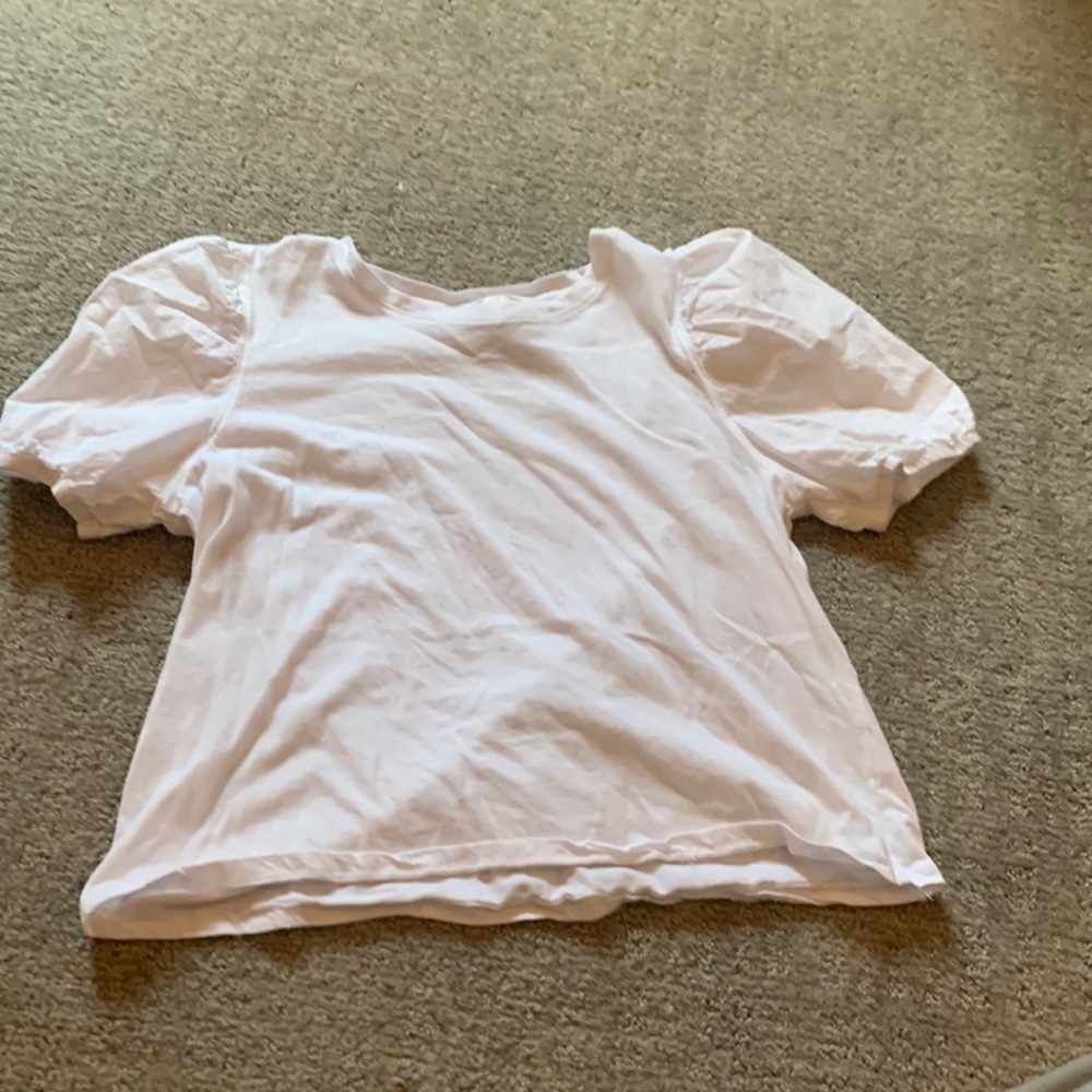 white blouse with puff sleeves